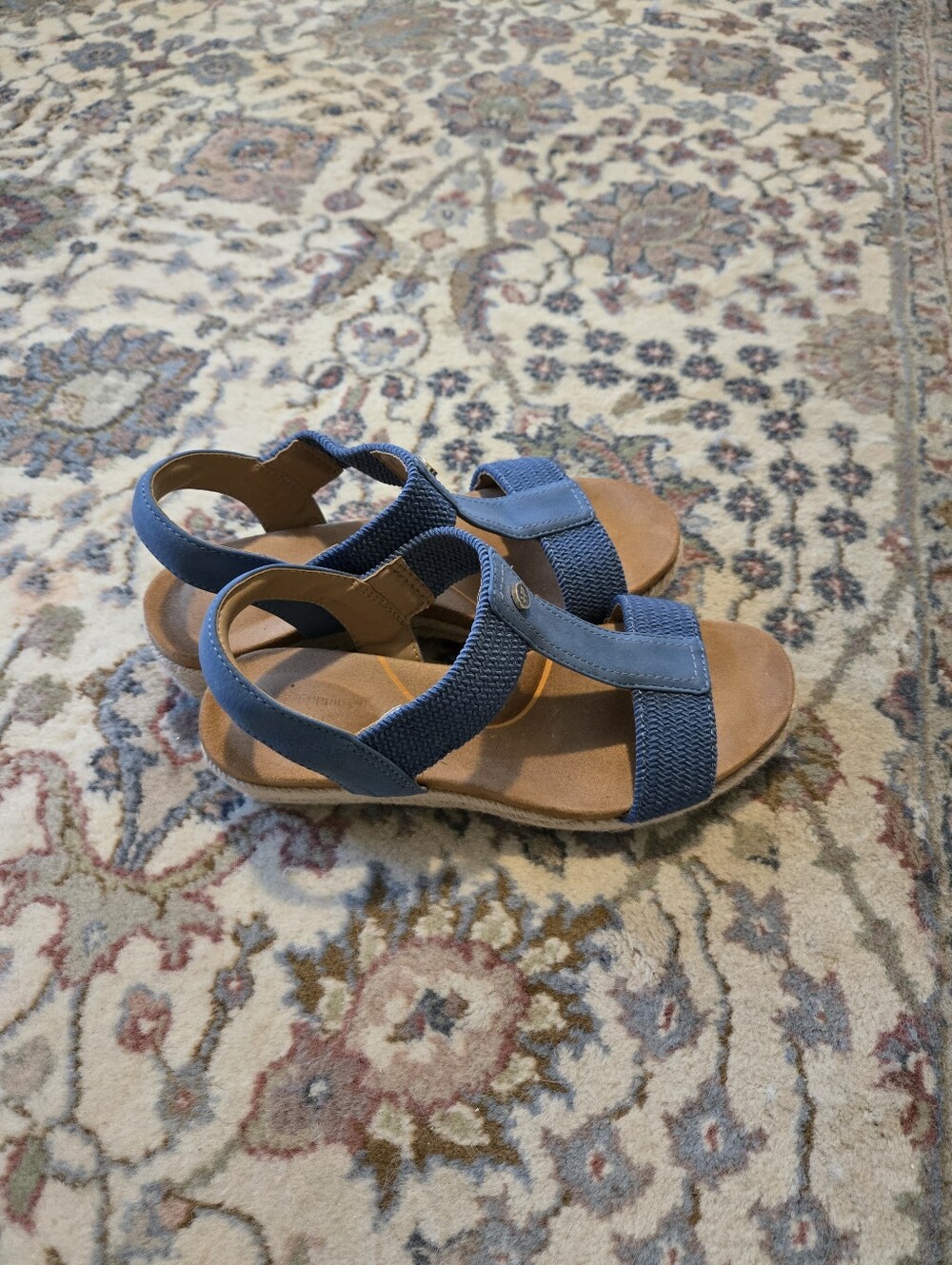 Hush Puppies Navy Blue Elastic Strap Women's Slingback Sandals